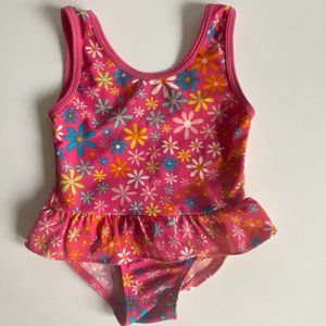 OshKosh Girl's One-piece  Floral Swimsuit Ruffle Size 2T